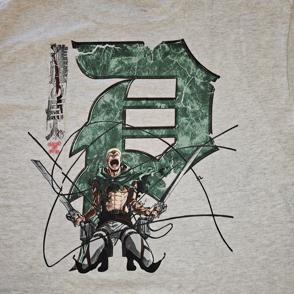 PRIMITIVE x Attack On Titan Reiner Dirty Tee Boys XL Heather Gray NWT - Picture 9 of 12